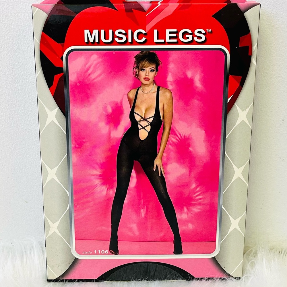 Music Legs Black Bodysuit